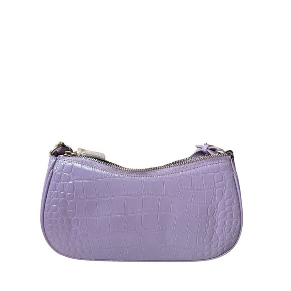 Parisa Wang New York Calf Leather Croc Lavender Charmed Baguette Handbag NWT - Picture 3 of 7